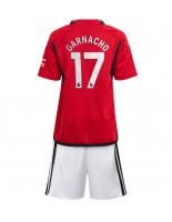 Manchester United Alejandro Garnacho #17 Kotipaita Lasten 2023-24 Lyhythihainen (+ shortsit)